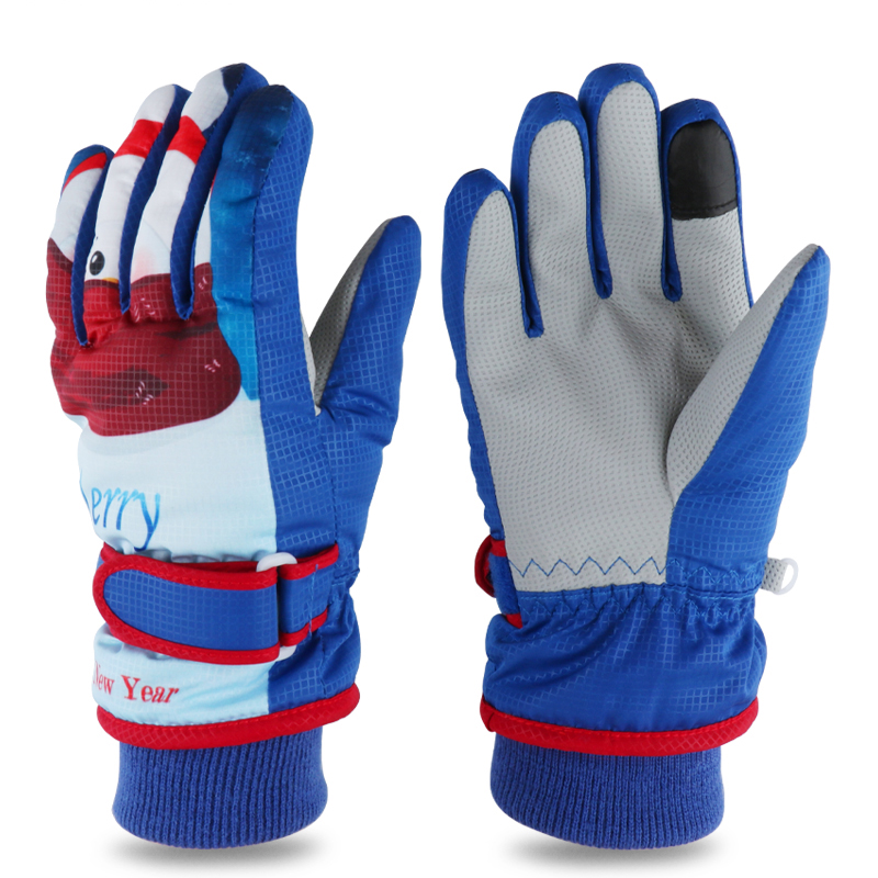 SEARIPE waterproof outdoor children's ski gloves Non-slip cold fleece thickened warm ski equipment