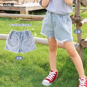 女童短裤夏季外穿百搭薄款破洞牛仔