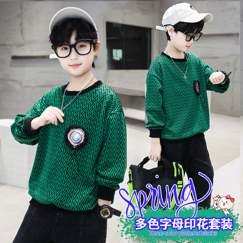 Boy covered head casual blouses spring autumn 2022 new foreign school children hit undershirt CUHK Scout street clothes spring dress Chaoters