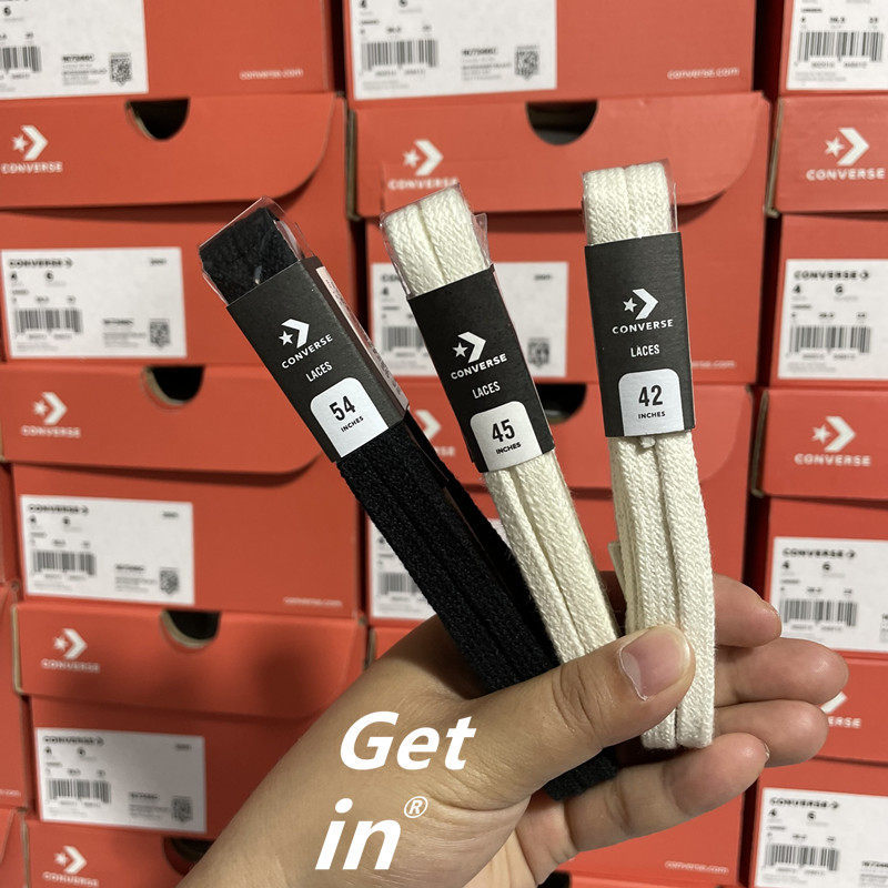 Converse 1970S Original Shoelaces Suitable for 70S/One Star Shoe Styles, Pure Cotton, Off-White, Pure White, Black