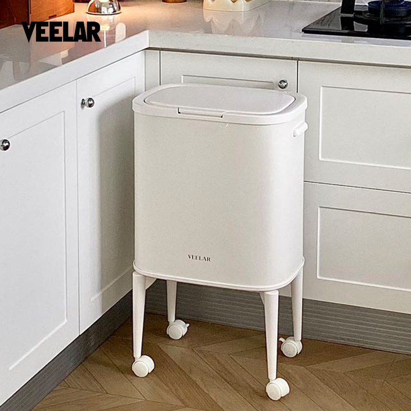Veelar No-Bend High-Back Kitchen Trash Can 2026 New Model with Wheels, Large Capacity, Movable for Home Use Veelar No-Bend High-Back Kitchen Trash Can 2026 New Model with Wheels, Large Capacity, Movable for Home Use