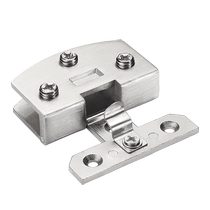 Zinc alloy glass door hinge black frameless tempered hinge clip wine cabinet display cabinet door 90 degree folding without opening