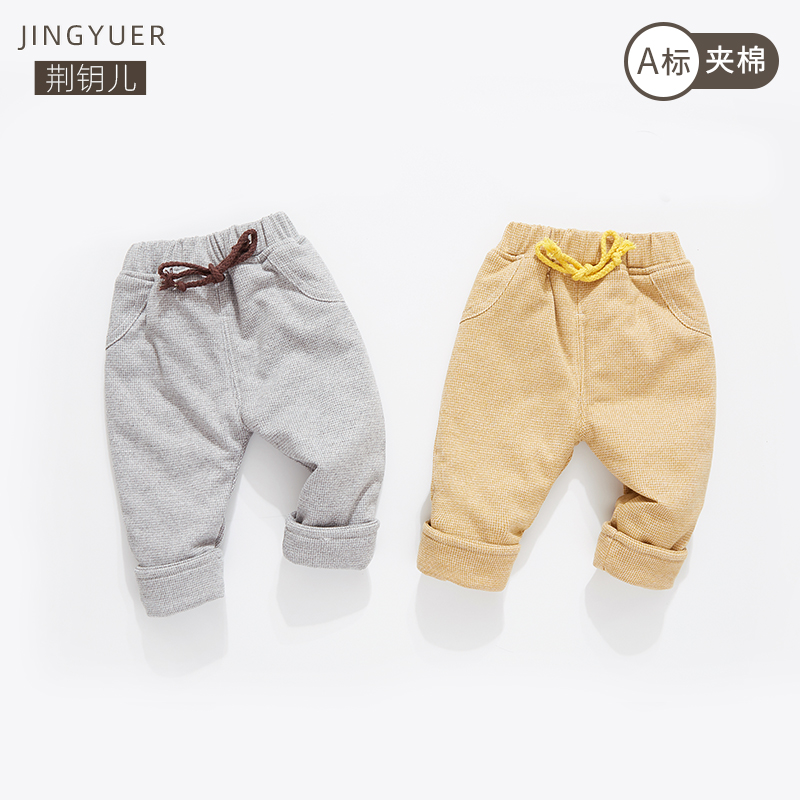 Baby Clips Cotton Pants Autumn Winter New Pint 3-6 Month Baby Warm Trousers Foreign men and women Boy Out Pants 1-2 years old