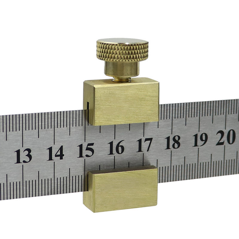 Steel ruler limit block brass positioning adjustment block Wood ruler scribe Ruler Scribe Locator Scribe Fixed Stop Block