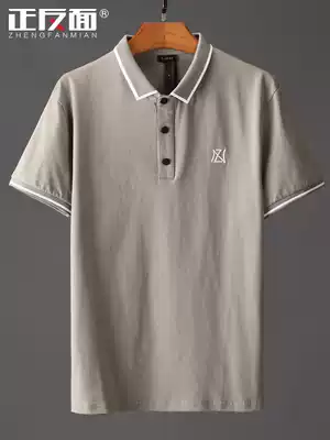 Embroidery solid color slim polo shirt men's short sleeve youth leisure summer collar half sleeve men's shirt D