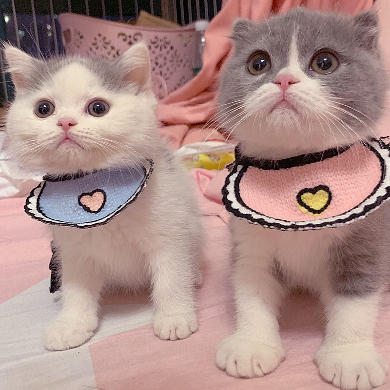 Cute manual dog kitty bib woven with saliva scarf scarf small cat surrounding neck Purse Accessories Pet Triangle Towel