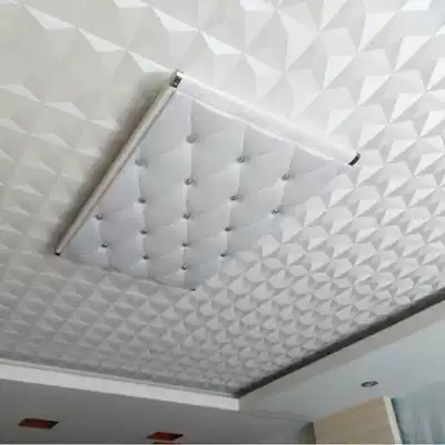 Modern suspended ceiling ceiling waterproof wallpaper White 3d Diamond Diamond Diamond pvc living room bedroom roof Nordic wallpaper