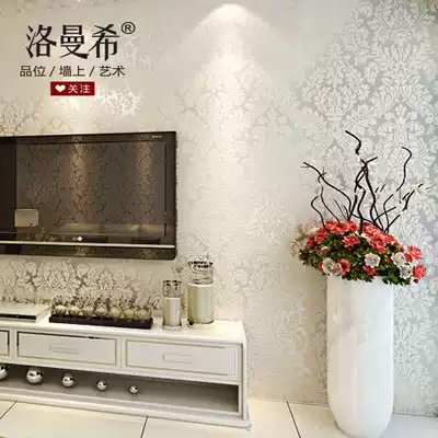 European style Damascus luxury non-woven wallpaper living room bedroom TV background wall stereo 3d carving wallpaper