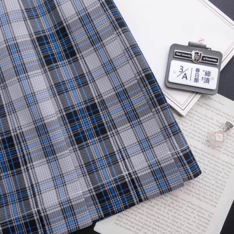 Kasukabe (Hana Chidori) spot dark blue original plaid skirt jk uniform orthodox girl pleated school supply feeling