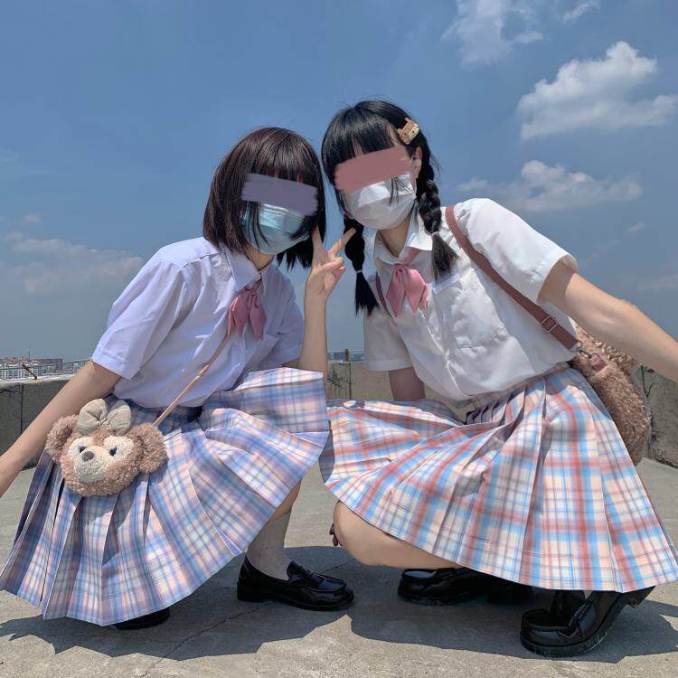Kasukabe (pansy) spot original double check skirt jk uniform orthodox pleated college