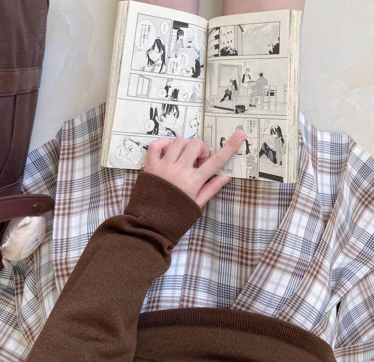 Kasugabe (Xiaokuizhong) spot original brown plaid skirt jk uniform orthodox girl school supply