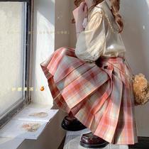 Kasugabe (sand candy jelly) spot original orange plaid skirt jk uniform skirt orthodox female pleated