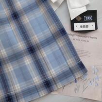 Kasukabe (endless island) spot original blue plaid skirt jk uniform orthodox girl pleated school sense of supply is excellent