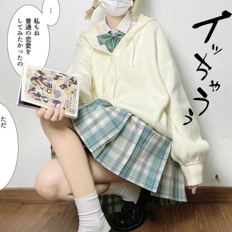 Kasugabe (spring cold) spot original green plaid skirt jk uniform orthodox girl pleated