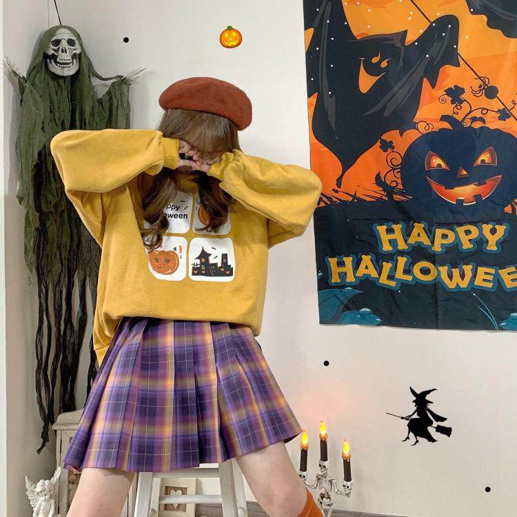 Kasukabe (from 1000 times a month) spot original purple plaid skirt jk uniform orthodox Halloween