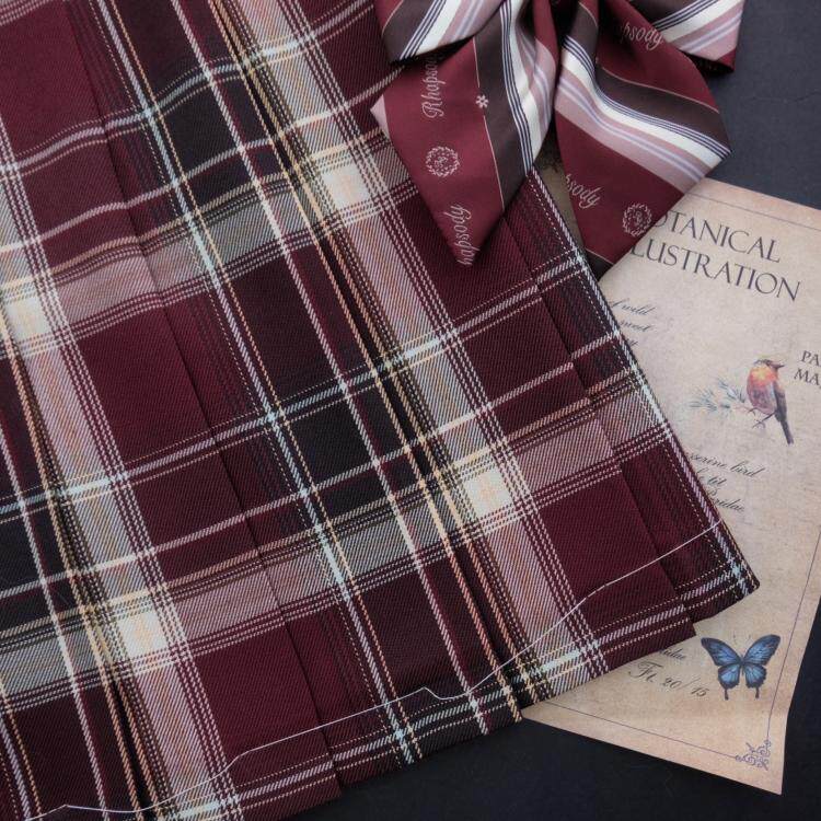 Kasukabe (Rose Island) spot original red plaid skirt jk uniform orthodox girl pleated classy sense