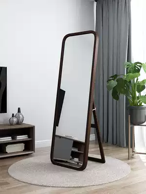 Solid Wood full-length ins luo di jing full-length mirror wall-mounted wall dormitory self-adhesive full-length household large mirror