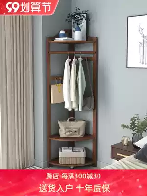 Solid Wood corner coat rack hanger floor bedroom simple modern household multi-function corner saving space hanger