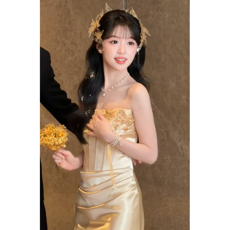 Bridal Toast Dress 2026 New Style Engagement High-End Elegant Light Luxury Niche Banquet Sophisticated New Chinese Style Dress
