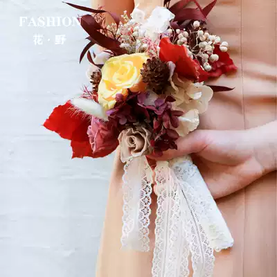 Flower field 3cm lace ribbon ins bow bag flower ribbon flower color gift wrap ribbon ribbon