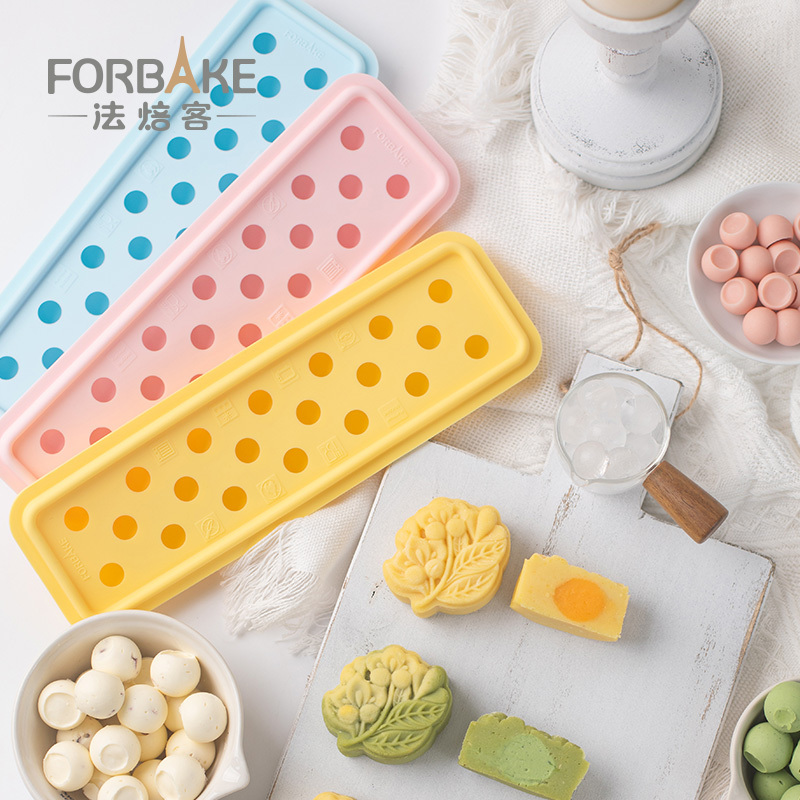 French-Style Pastry Filling Mold, Silicone Ice Ball Mold with Lid, Custard Yogurt Ice Cube Tray, Mooncake Mold