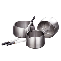 Stainless steel with lid windproof ashtray Creative thickened Anti-fall Living room Home Large Number Bar Internet cafe Car Smoke Cylinder