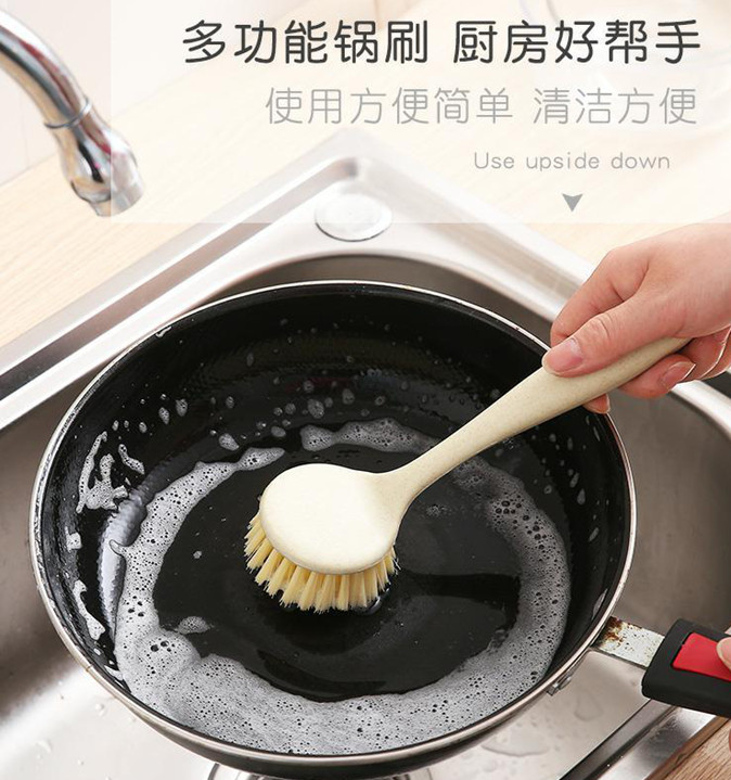 Kitchen Long Handle Cleaning Brush Dishwashing Brush Home Decontamination Wash Pan Brush Sink Hearth Wash Cup Cleaning Brush