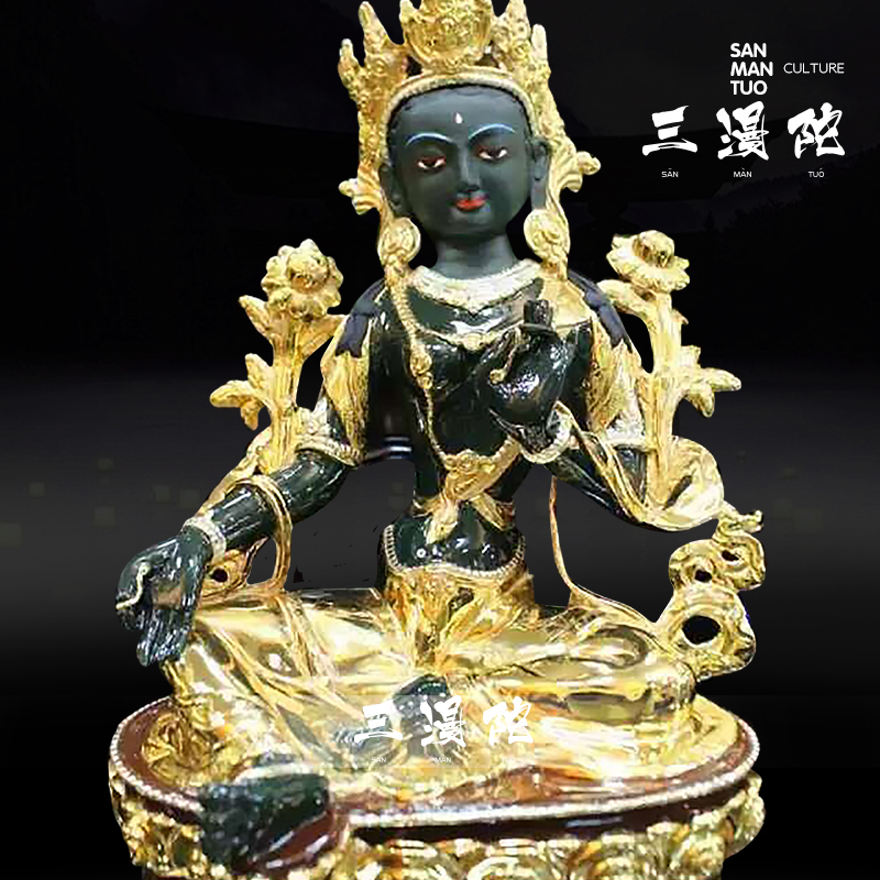 Three Manda Tantric White Tara Buddha Statue Nepal 21 Tara Bodhisattva bronze gilt 21 Tara Green Tara Statue