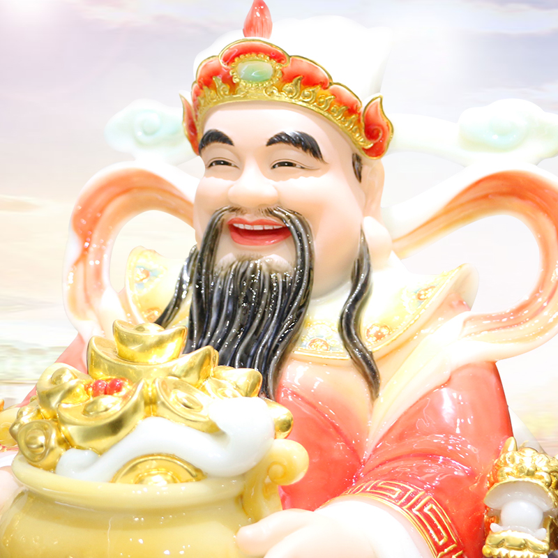 The Financial and God Buddha Statue shop opened to give gift Yuan Bao for Wen Wu Caiyuan for home use for the decoration of the polyppot basin decoration