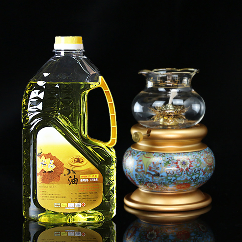 Triamanta 2 liters 2L crystal for light lean liquid ghee clean smokeless Changming light for the Buddha lamp oil ghee