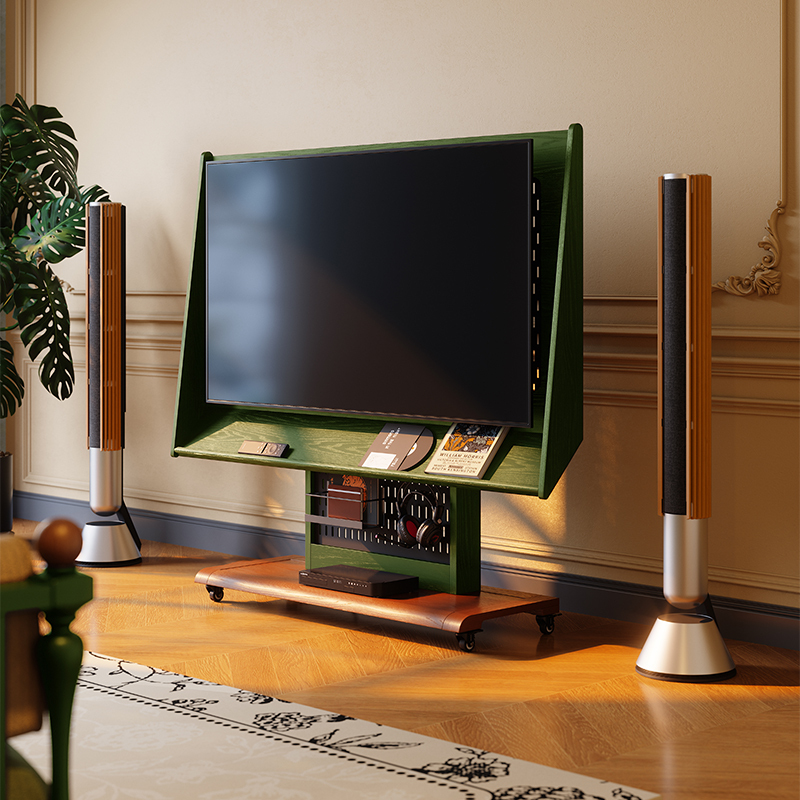 Universal Movable Tv Floor Stand, Starry Sky Tv Stand, Retro Living Room Antique-Style Tv Cart