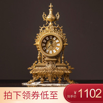 Creative retro American clock bedroom desktop living room Classical clock European sitting clock metal clock art decoration