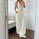 Women Casual Two Piece Sets European and American button vest top + wide leg trousers suit for women