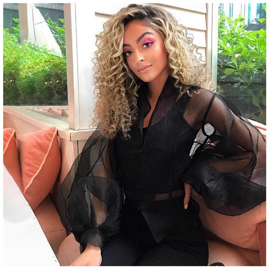 Lantern sleeve shirt puff sleeve see-through mesh blouse women's T-shirt buttoned cardigan transparent blouses