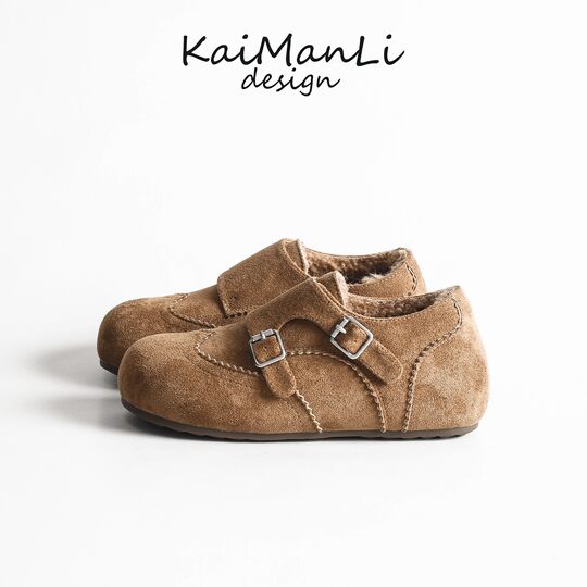 Zapatos Birkenstock de terciopelo retro con realce interior de cuero genuino para mujer, mocasines cálidos informales de lana de cordero 2025