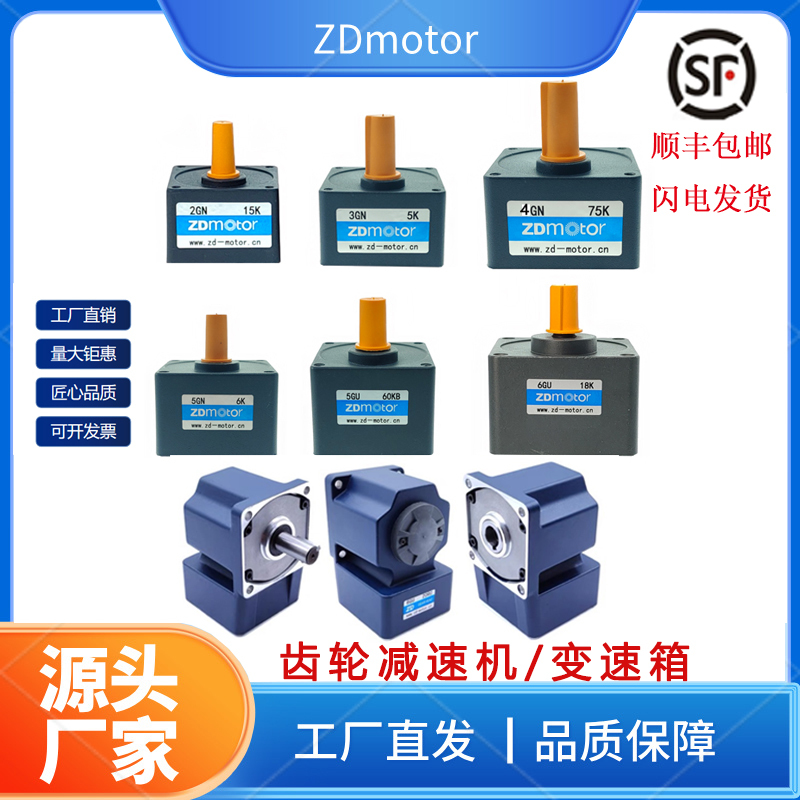 Zdmotor Motor Reducer 2Gn3Gn4Gn5Gn5Gu6Gu Micro Gear Reduction Box 3-750K Optional
