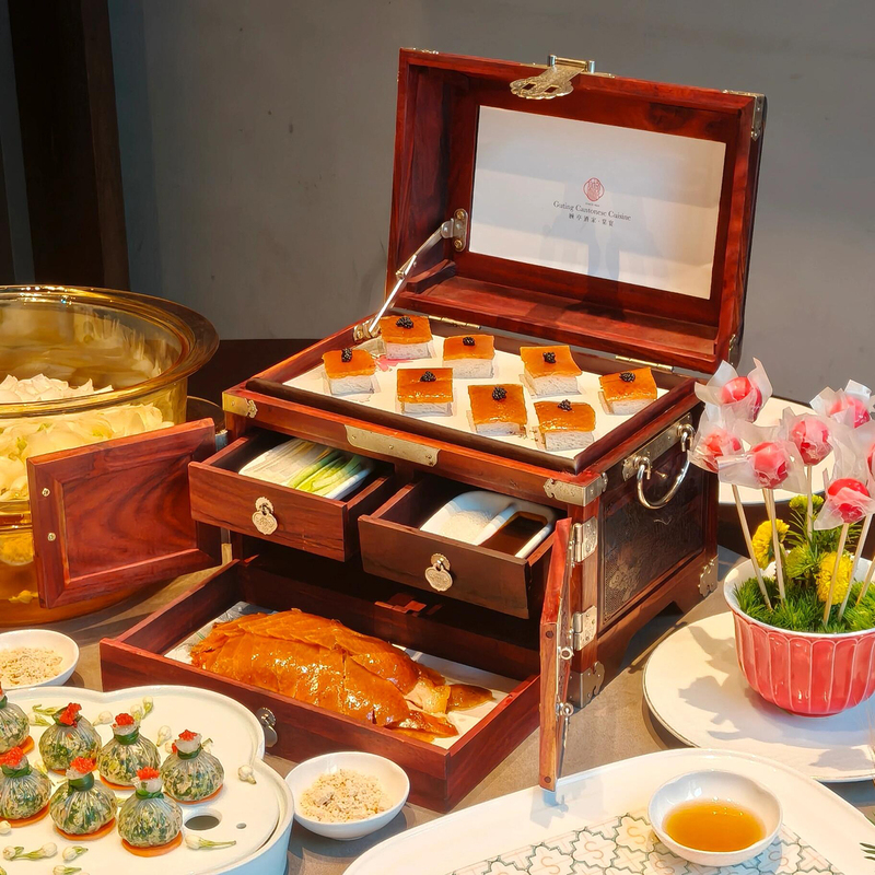 New Chinese-Style High-End Hotel Restaurant Roast Duck Plate Set Tableware Solid Wood Afternoon Tea Drawer Food Box Snack Pastry Plate New Chinese-Style High-End Hotel Restaurant Roast Duck Plate Set Tableware Solid Wood Afternoon Tea Drawer Food Box Snack Pastry Plate