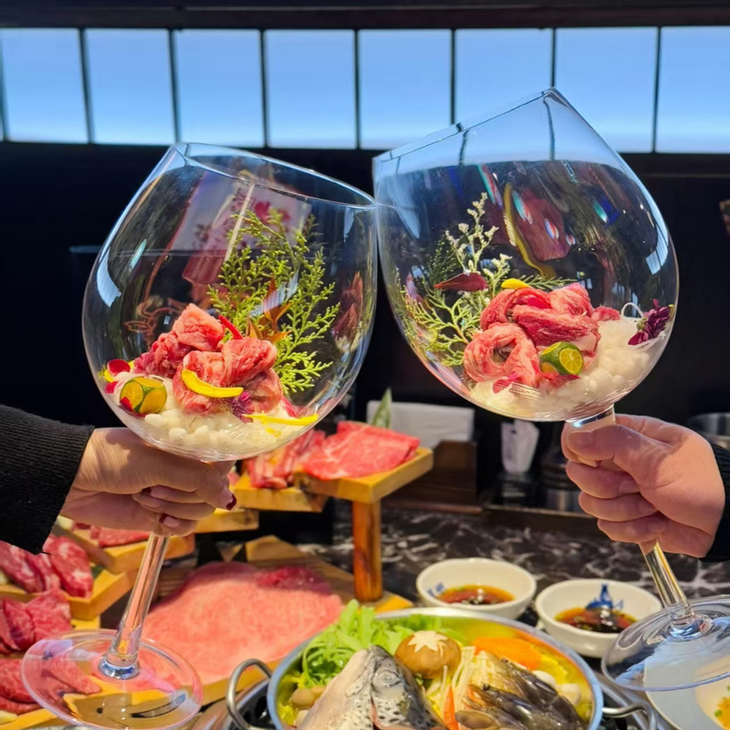 Giant Wagyu Delicate Cup Bbq Restaurant Wine Cup Celebrity Style Romantic Wagyu Red Wine Cup Chelseas Meat Cup
