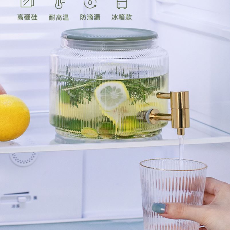 Iced Town Beverage Bucket Put in freezer Kettle Braces tap glass jars Drink jar Refrigerated juice jug Juice Jug