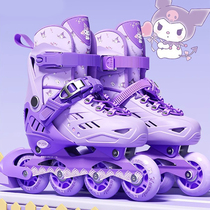 Kuromi roller skates for girls roller skates for beginners 6-12 years old full set of Kuromi roller skates
