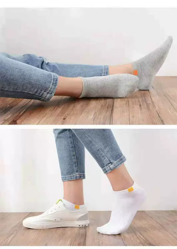 Vớ nam mùa hè xu hướng Hàn Quốc vớ nam vớ thể thao phần mỏng thấm mồ hôi khử mùi sinh viên vớ bông nữ - Vớ thể thao