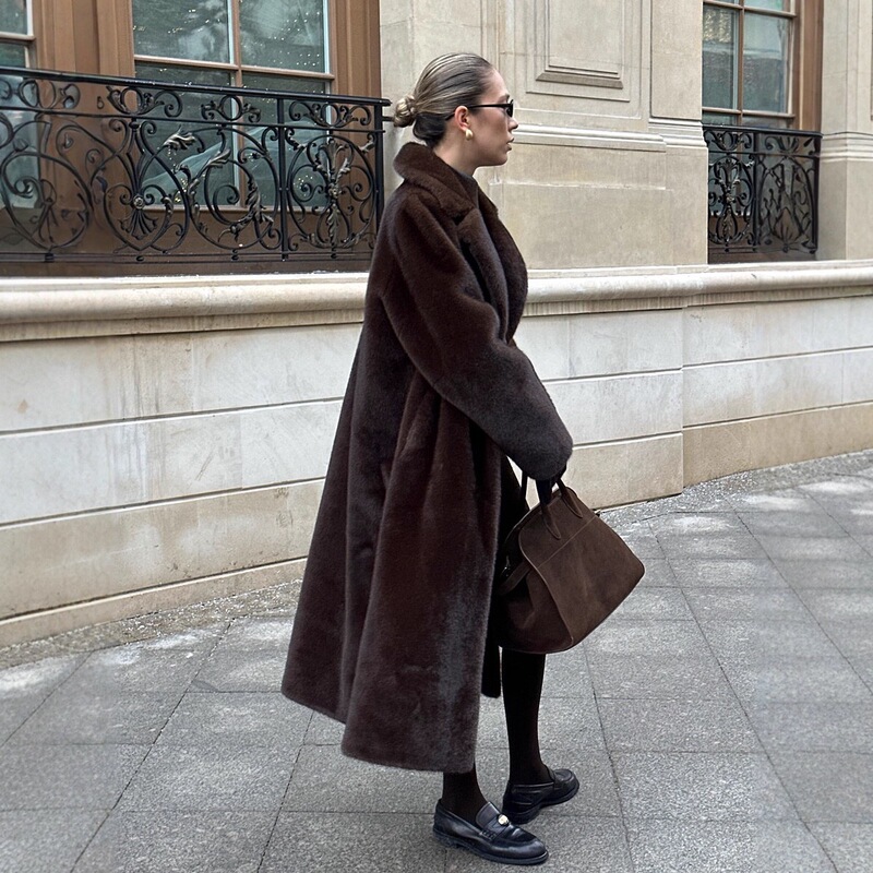 Mink Fur Imitation Fur Coat, Long-Length, Cross-Border Women's Clothing, Belted, Thickened, Warm, Eco-Friendly Mink Fur Imitation Fur Coat, Long-Length, Cross-Border Women's Clothing, Belted, Thickened, Warm, Eco-Friendly
