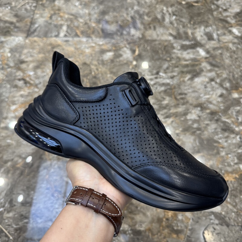 Guangzhou Genuine Leather Men's Shoes Summer New Men's Button Shoes First Layer Cowhide Cut Out Breathable Fashion Versatile Casual Shoes