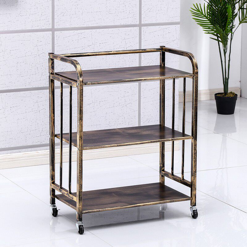 Fire Pot Shop Dish Rack Kitchen Shelving Microwave Rack Wall-mounted Black Baking Lacquered Three Layers of Vegetable Shelf Multilayer Shelf