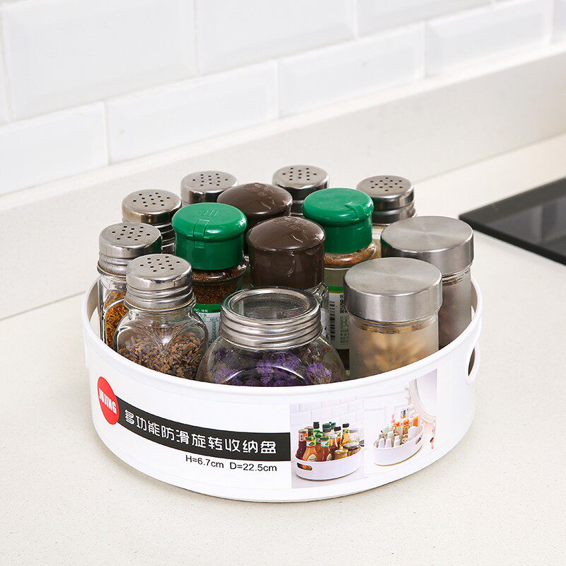 Kitchen Shelve Multifunction Rotary Shelve for Rust Wall-mounted Seasoning Bottle Sauce Bottle Sauce Bottle of Seasoning Box tray