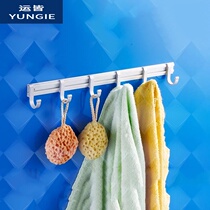 Solid space aluminum thick row hook adhesive hook strong glue toilet door rear hook load-bearing strong wall coat hook