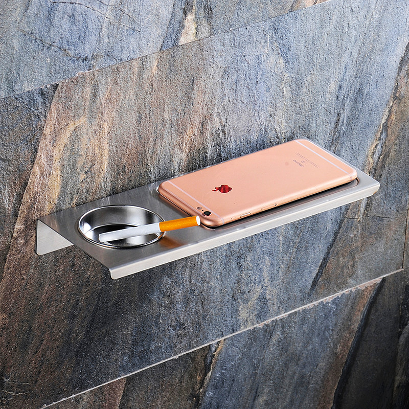 Toilet Stainless Steel Toilet Cell Phone Shelve Hotel Wall Wall-mounted Tobacco Ashtray Makeup room Put paper free of punch
