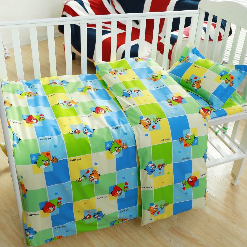 Children's quilt cover three-piece bed sheet pillowcase kindergarten quilt six-piece cotton quilt baby quilt cartoon