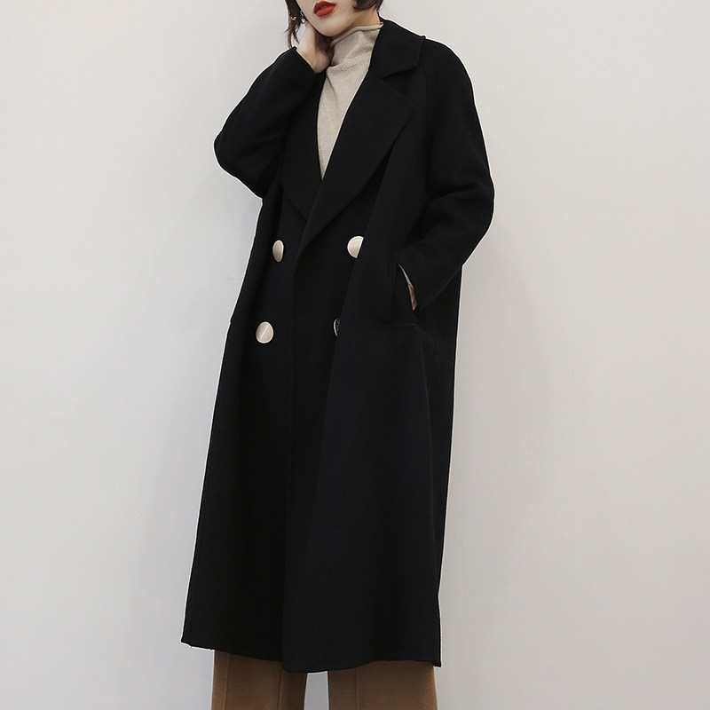 Double-sided suede wool Son Coat With 2022 Korean version of the new waitmore jacket pop large size for a long version
