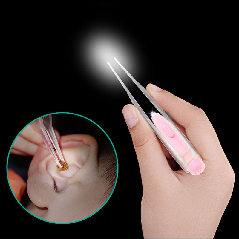 Booger clip tweezers dig visual safety nostrils Baby artifact Children's booger small luminous dig baby cleaner